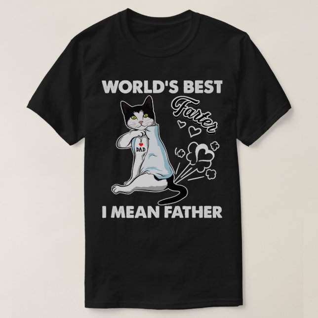 Camiseta Cat Tattoo Yo amo a papá papá papá papá papá papá  (Diseño del anverso)