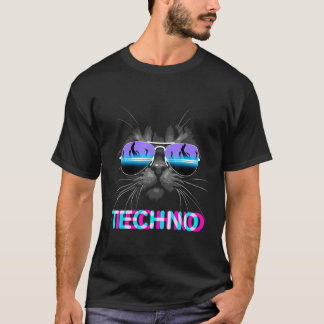 Camiseta Cat Techno, DJ Electro Music T-Shirt