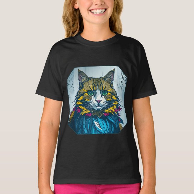 Camiseta Cat That Ate The Canary Feathers | Wearable Art (Anverso)