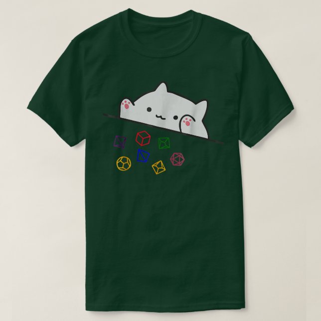 Camiseta Cat Throwing Dice Tabletop Games Cute Kawaii Anima (Diseño del anverso)
