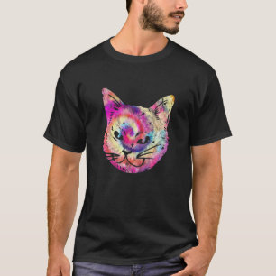 Camiseta Cat Tie Dye Kitten Gato Gato Mamá Papá Vintage