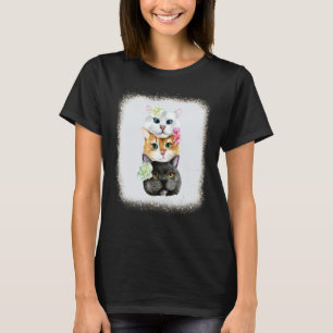 Camiseta Cat Tower Love R Dad Mom Boy Chica Leopard Bleach