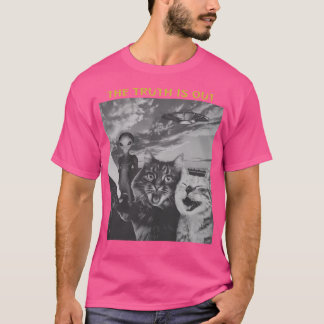 Camiseta Cat Ufo Gracioso Absurdo Selfie Sureal Retro Vinta