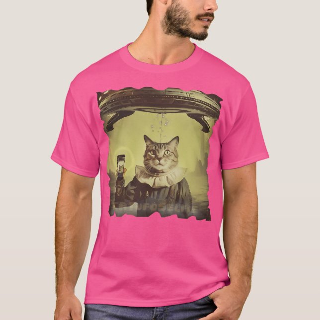 Camiseta Cat Ufo Selfie Invasion (Anverso)