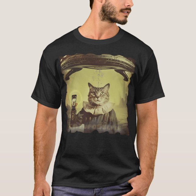 Camiseta Cat Ufo Selfie Invasion (Anverso)