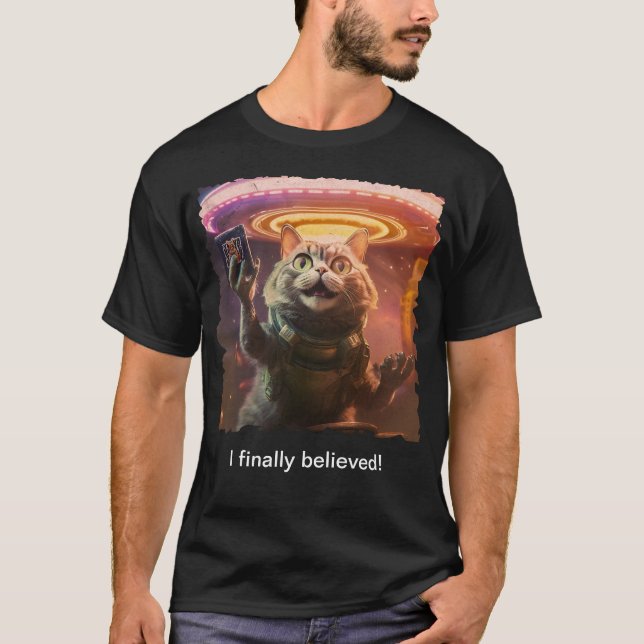 Camiseta Cat UFO Selfie: Invasion / Herren Tshirt #4 (Anverso)