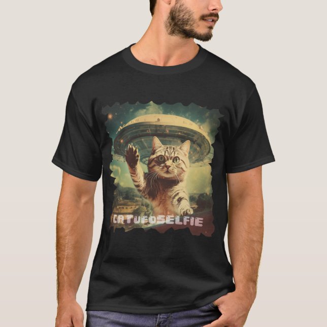 Camiseta Cat UFO Selfie: Invasion / Herren Tshirt #5 (Anverso)