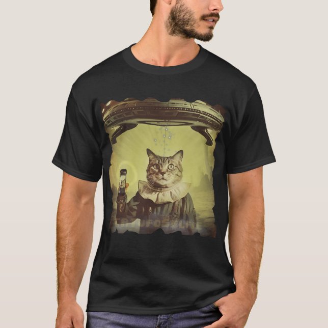 Camiseta Cat UFO Selfie: Invasion / Herren Tshirt #6 (Anverso)