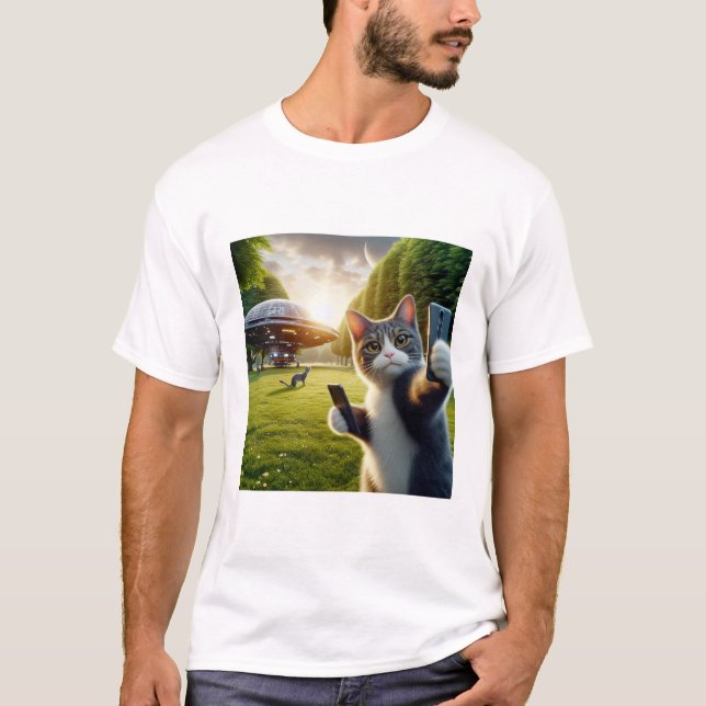 Camiseta Cat UFO Selfie: Return / Herren Tshirt #7 (Anverso)