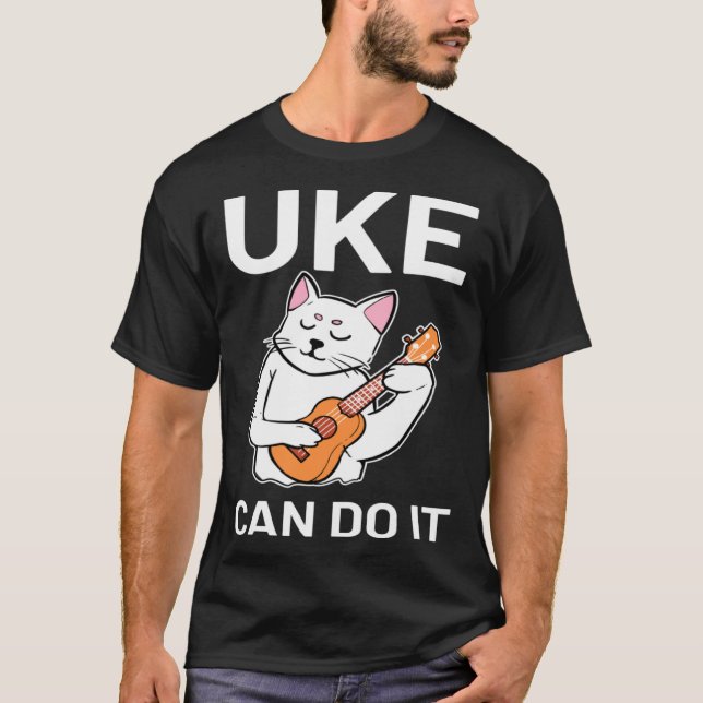 Camiseta Cat Ukulele Uke lo puede hacer (Anverso)