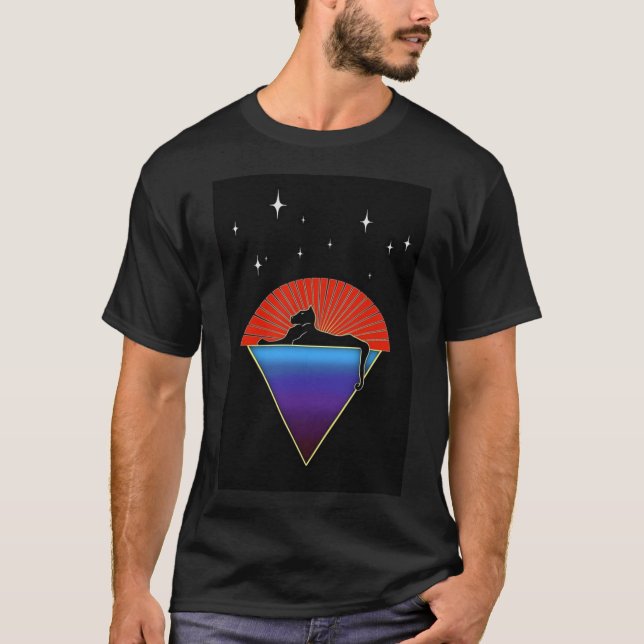 Camiseta Cat Under the Stars Essential T-Shirt (Anverso)