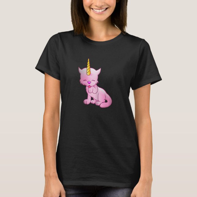 Camiseta Cat Unicorn Cat Kitten  For Women and Kids (Anverso)