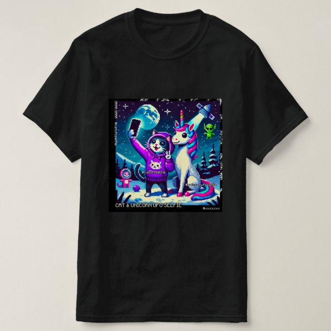 Camiseta Cat & Unicorn UFO Selfie: Big Meeting #5 (Diseño del anverso)