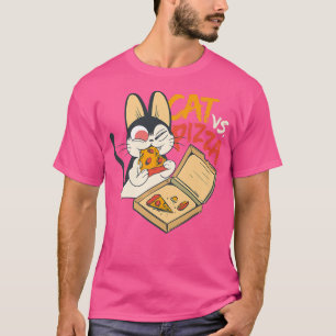 Camiseta Cat versus Deliciosa Pizza Italiana Dish Pizza 