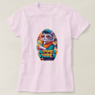 Camiseta Cat Vibes de verano