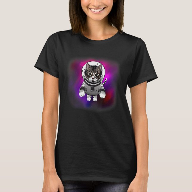 Camiseta Cat Wearing Astronaut Suit Flying in The Space  Ca (Anverso)