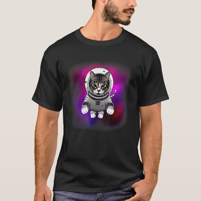 Camiseta Cat Wearing Astronaut Suit Flying in The Space  Ca (Anverso)