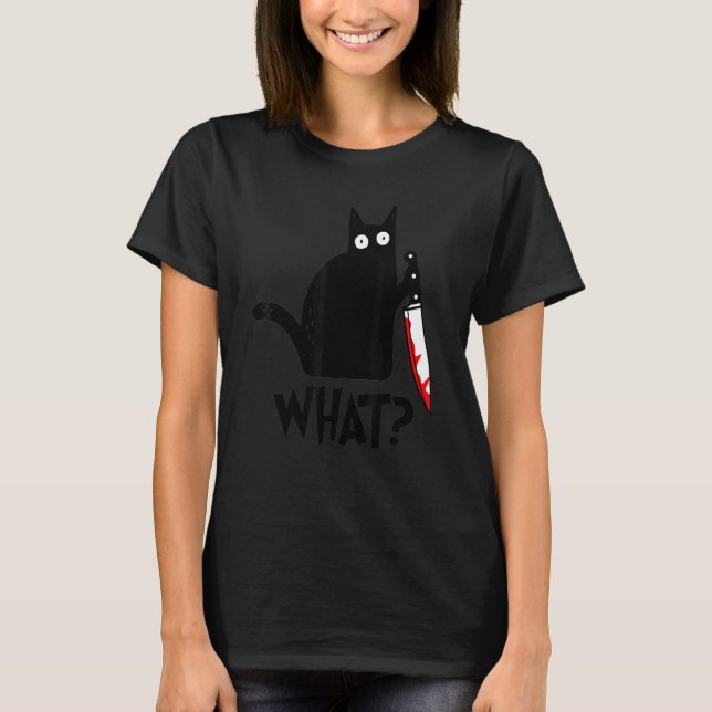 Camiseta Cat What Black Ca (Anverso)
