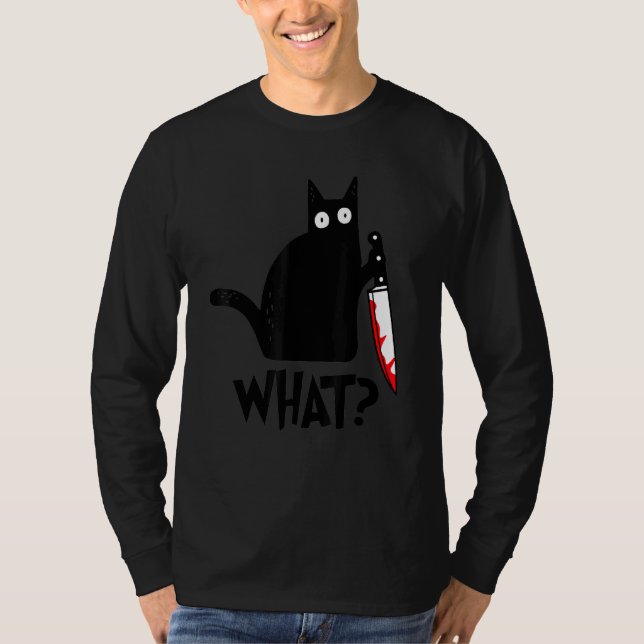 Camiseta Cat What Black Ca (Anverso)
