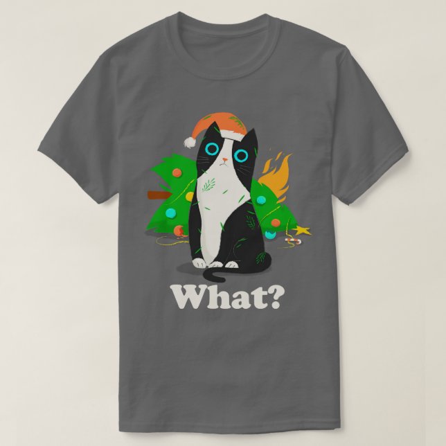 Camiseta Cat What Christmas Tree (Diseño del anverso)