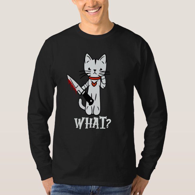 Camiseta Cat What Murderous Cat with Knife cat (Anverso)