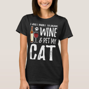 Camiseta Cat Wine Cat Mom