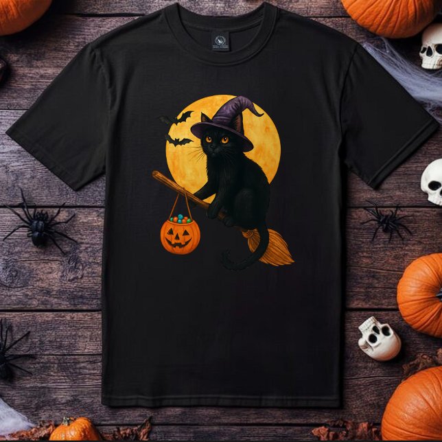 Camiseta Cat Witch Hat Pumpkin Halloween (Subido por el creador)