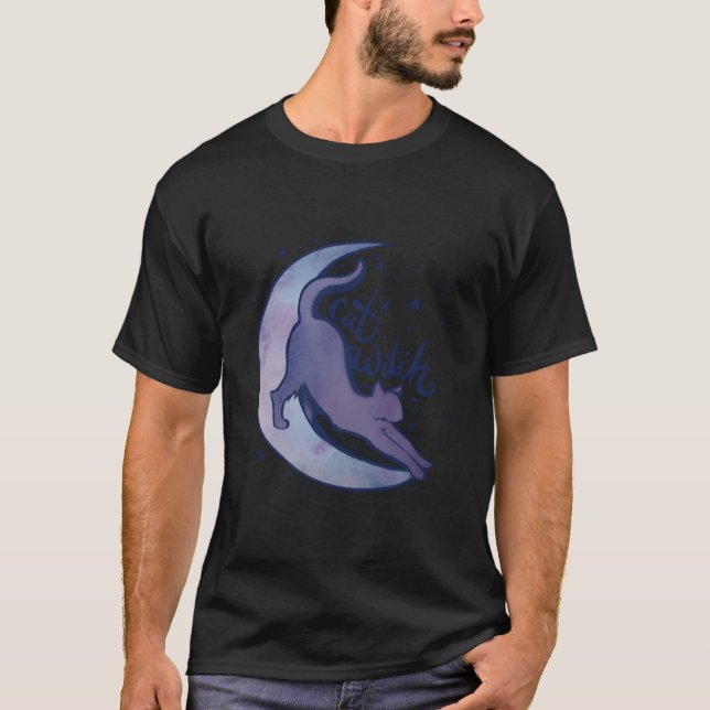 Camiseta Cat Witch Moon Kitty Cats Purple Moonchild (Anverso)