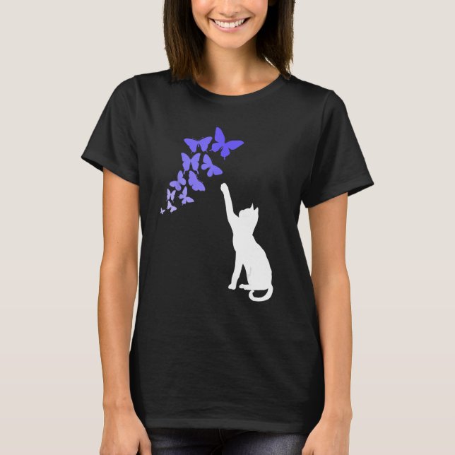 Camiseta Cat with Butterflies Beautiful Butterfly (Anverso)