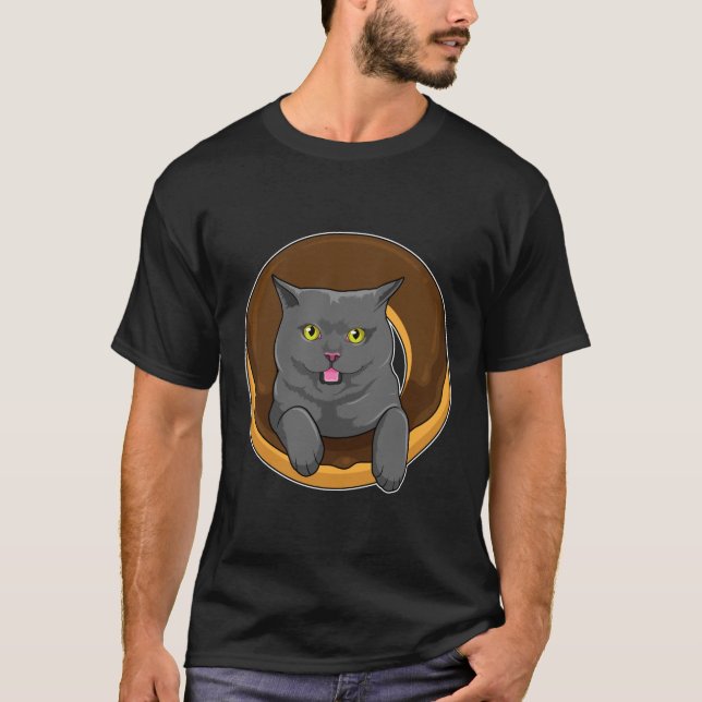 Camiseta Cat with Donut (Anverso)
