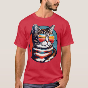 Camiseta cat With Glasses summer For all cat lovers (2)