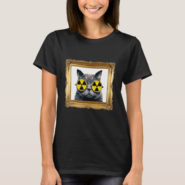 Camiseta Cat with Radioactive Warning Sunglasses   Kitten (Anverso)