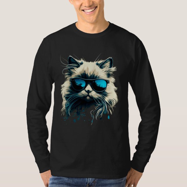 Camiseta Cat with Sunglasses for Ragdoll Cat (Anverso)