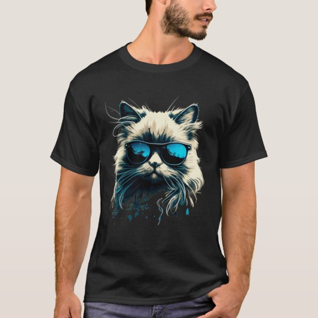 Camiseta Cat with Sunglasses for Ragdoll Cat (Anverso)
