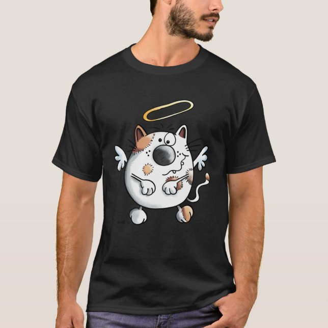 Camiseta Cat With Wings As An Angel For Cat (Anverso)