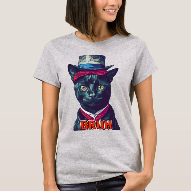 Camiseta CAT y GORRA BRUH T-Shirt (Anverso)