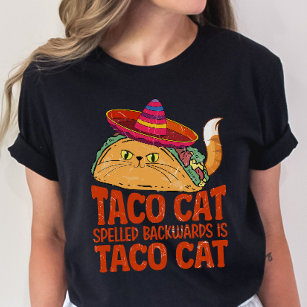 Camiseta Cat y Taco Lover, divertida Pun Taco