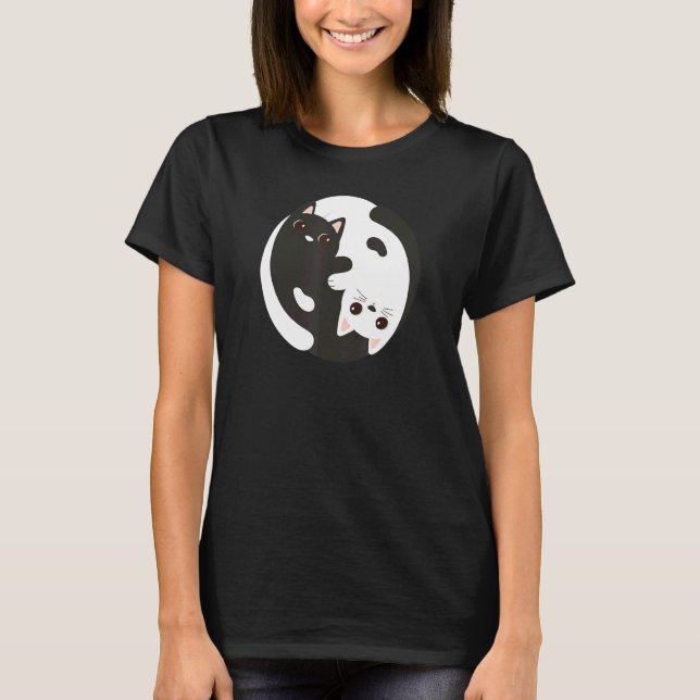 Camiseta Cat Yin Yang Feng Shui Taoísmo Zen Budismo Ying Ya (Anverso)