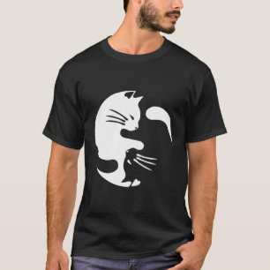 Camiseta Cat Yin Yang Peace Love Interconnected