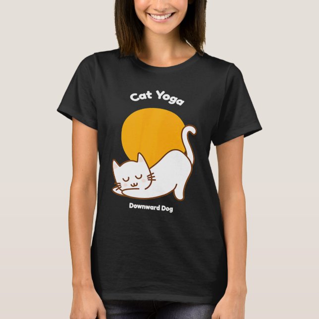Camiseta Cat Yoga Downward Dog Kitty Humour  Kitten Workout (Anverso)