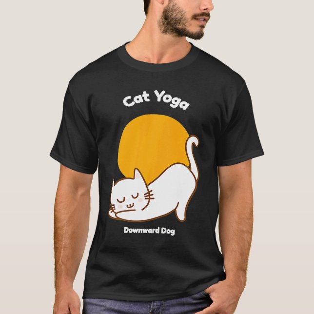 Camiseta Cat Yoga Downward Dog Kitty Humour  Kitten Workout (Anverso)
