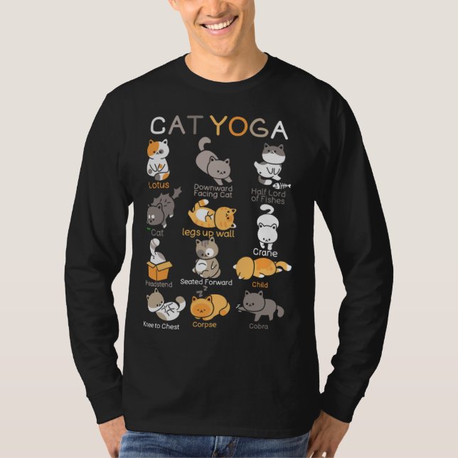 Camiseta Cat Yoga Poses Zen Meditation Namaste Kitten Cat (Anverso)