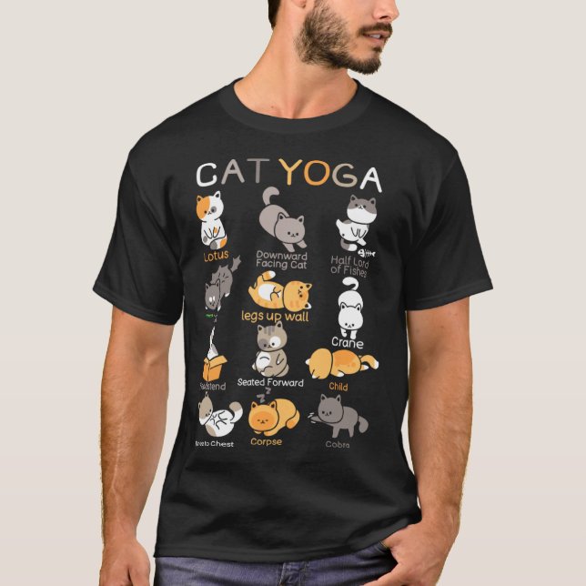 Camiseta Cat Yoga Poses Zen Meditation Namaste Kitten Cat (Anverso)