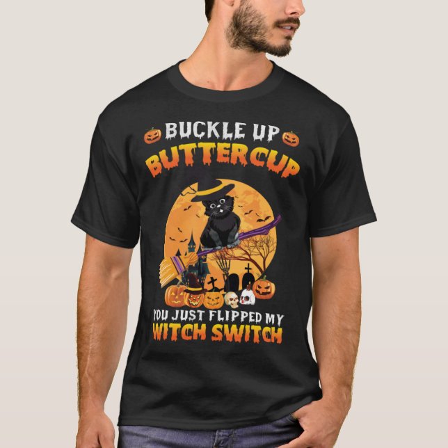 Camiseta Cat You Just Flipped my Witch Switch Mens Womens K (Anverso)