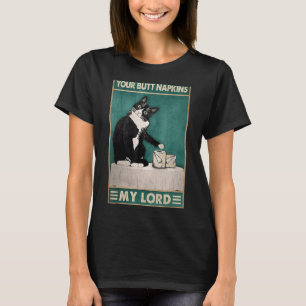 Camiseta Cat Your Butt Napkins My Lord Toilet Tejido Humor