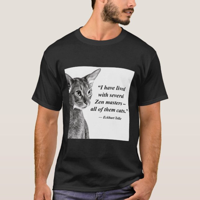 Camiseta Cat Zen Master Eckhart Tolle (Anverso)
