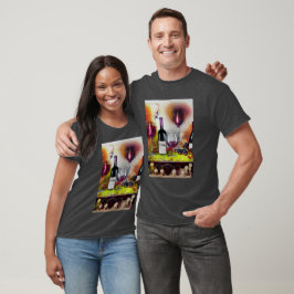 Camiseta Cata de Vinos Arte Digital Colorido   