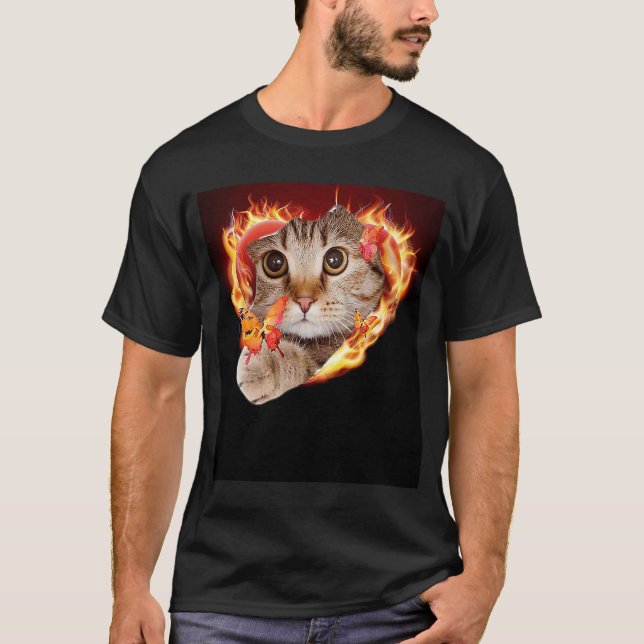 Camiseta Cata lindo para gatos tigre de casa (Anverso)