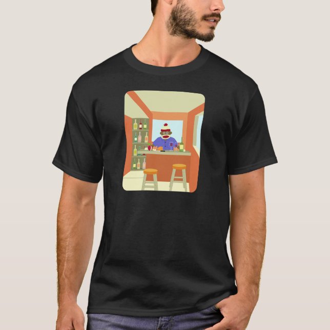 Camiseta Catador del vino del mono del calcetín (Anverso)