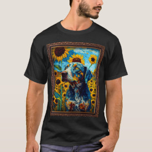 Camiseta Catahoula Leopard Pintando Flor De girasol Mamá Wo